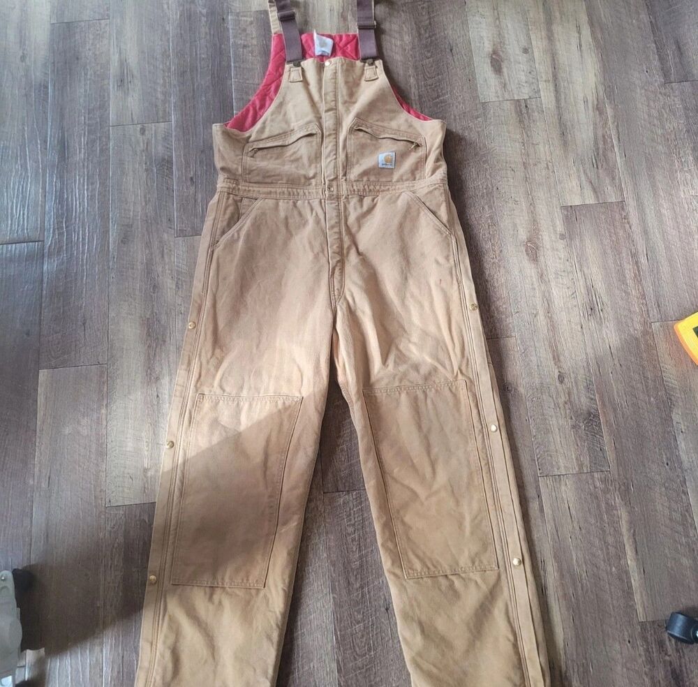 Carhartt VTG 2000s Red Quilted Insulated Overalls Size 44/Large